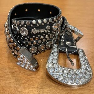 Kippys crystal rhinestone belt black size 30